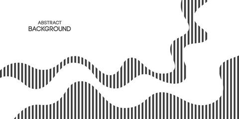 Wall Mural - abstract background, poster, banner. composition of smooth dynamic waves, striped liquid shapes. tre