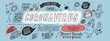 Covid-19. A set of vector illustrations about coronavirus. Stickers and graphic elements.