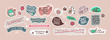 Covid-19. A Set Of Vector Illustrations About Coronavirus. Stickers And Graphic Elements.