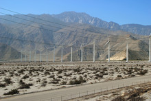 Landscape With Wind Turbines Coachella Valley California