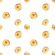 Seamless pattern with slice bananas on white background. Hand drawn illustration