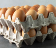 © Quin Engle - Large flat of brown eggs