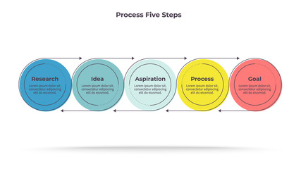 Business infographics. Timeline with 5 steps, options. Vector template.