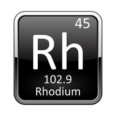 Sticker - The periodic table element Rhodium. Vector illustration