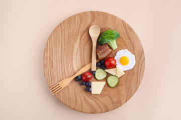 Intermittent fasting. Healthy breakfast, diet food concept. Organic meal. Fat loss concept. Weight loss.