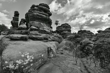 Low Angle View Of Brimham Rocks By Against Sky