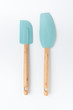 © Bruce Peter Morin - Silicone mixer and scraper spatula with bamboo handle on a white background