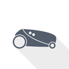 Poster - Robot, automatic grass mower flat design vector icon