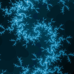 Wall Mural - dark blue and fractal spiral, digital artwork for creative graphic design