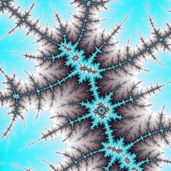Wall Mural - light blue fractal pattern, digital artwork for creative graphic design