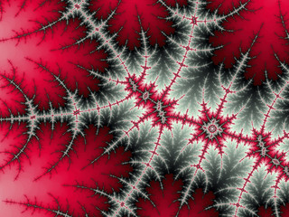 Wall Mural - red fractal cells, digital artwork for creative graphic design