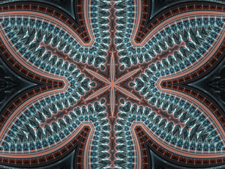Wall Mural - abstract fractal mandala, digital artwork for creative graphic design