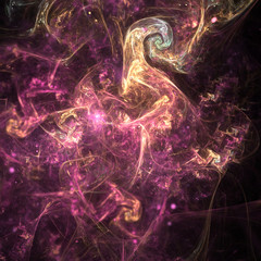 Wall Mural - purple fractal swirly pattern, digital artwork for creative graphic design