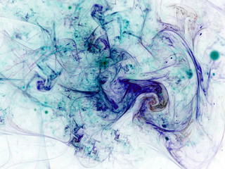 Wall Mural - blue fractal spiral, digital artwork for creative graphic design