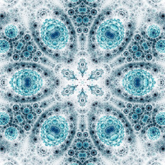 Wall Mural - dark blue abstract fractal virus, digital artwork for creative g