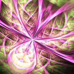 Wall Mural - Smooth pink fractal flower, digital artwork for creative graphic design