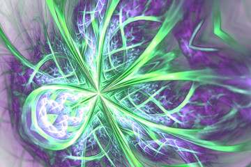 Wall Mural - smoky feathery fractal flower, digital artwork for creative graphic design