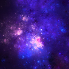 Wall Mural - dark violet fractal nebula, digital artwork for creative graphic design