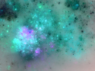 Wall Mural - light starry fractal clouds, digital artwork for creative graphic design