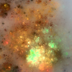 Wall Mural - golden fractal clouds, digital artwork for creative graphic design