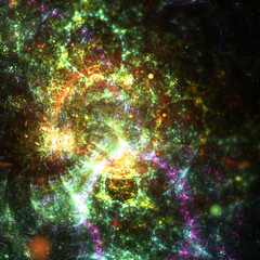 Wall Mural - Abstract fractal galaxy, digital artwork for creative graphic design