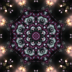 Wall Mural - glossy dark fractal bubbles, digital artwork for creative graphi
