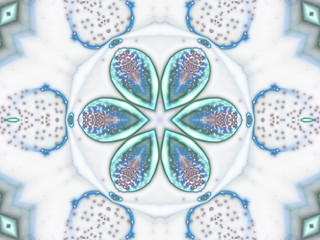 Wall Mural - light yellow fractal flower, digital artwork for creative graphi