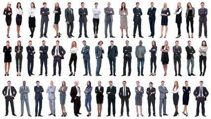 collage of a variety of business people standing in a row