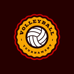 Wall Mural - Volleyball vector logo. Modern professional Typography sport retro style vector emblem and template logotype design. Volleyball colorful logo