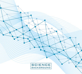 Wall Mural - white science background with lines structures