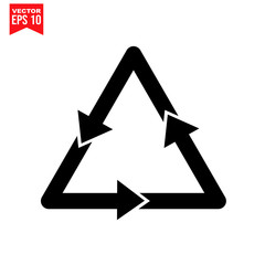 triangle arrow recycle Icon symbol Flat vector illustration for graphic and web design.
