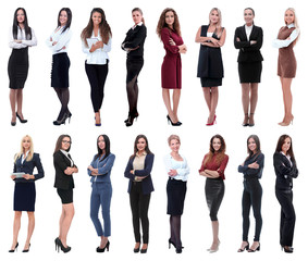 Wall Mural - in full growth.collage of a group of successful young business women.