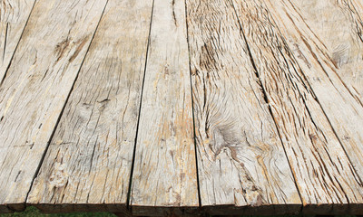 Wall Mural - top view old wood plank texture background