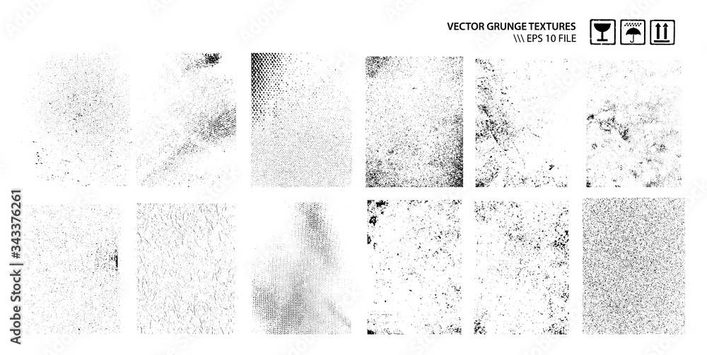 Dirty Grunge Textures Vector Set - obrazy, fototapety, plakaty 