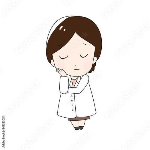 悩む医者 ちびキャラ イラスト Stock イラスト Adobe Stock