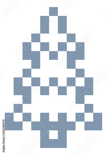 Tree icon in a pixel 8 bit ...