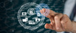 © thodonal - Man touching a data protection concept