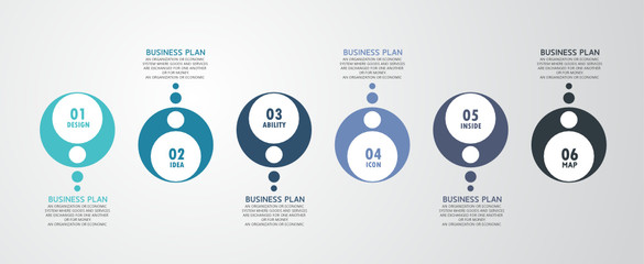 Wall Mural - infographic can be used for process, presentations, layout, banner,info graph There are 6 steps or layers vector illustration.