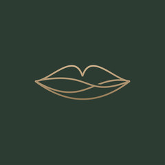 abstract lips logo icon design symbol template