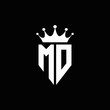 MD logo monogram emblem style with crown shape design template