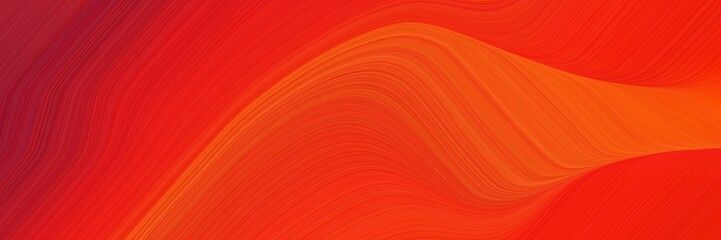 Aufkleber - elegant flowing poster with orange red, firebrick and strong red colors. fluid curved lines with dynamic flowing waves and curves