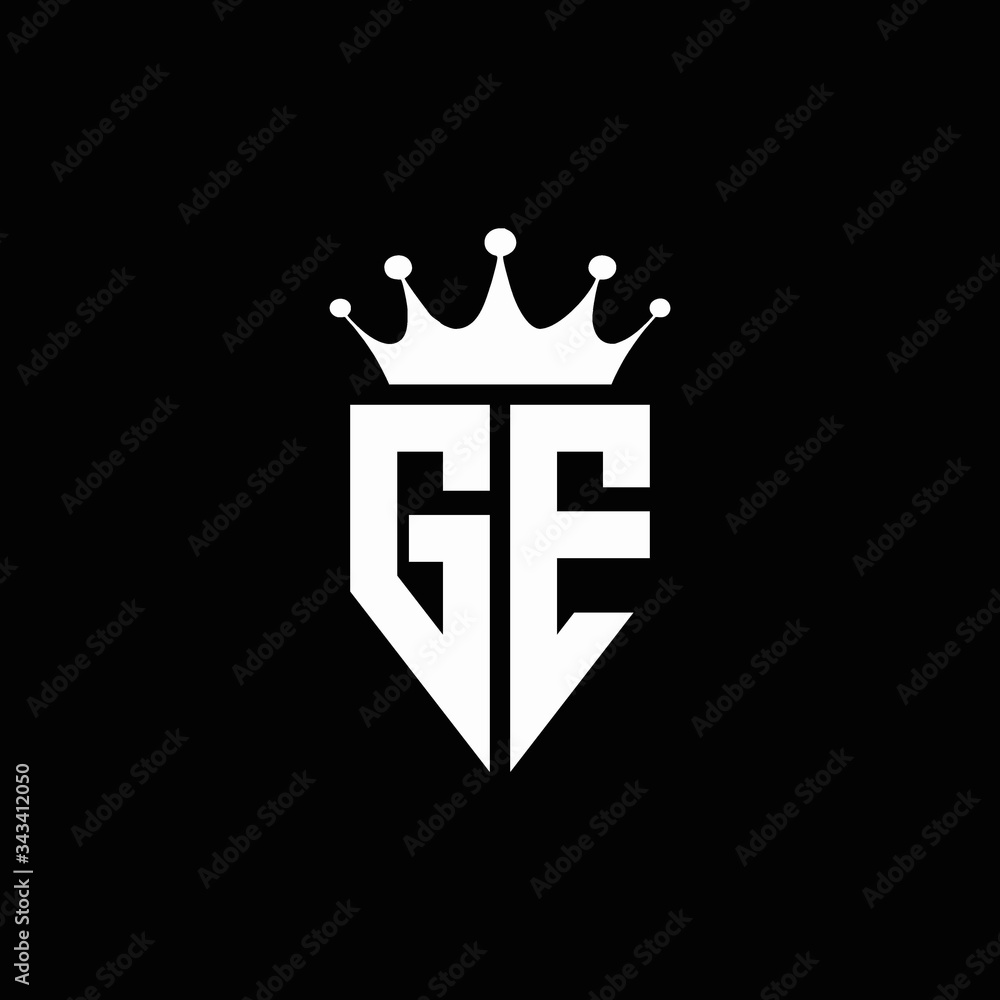 Vector de Stock GE logo monogram emblem style with crown shape design ...