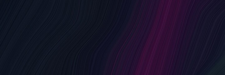 Aufkleber - elegant dynamic horizontal canvas with very dark blue, very dark violet and very dark magenta colors. fluid curved flowing waves and curves