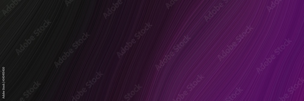 elegant dynamic header design with very dark pink, very dark magenta and very dark violet colors. fluid curved flowing waves and curves - obrazy, fototapety, plakaty 