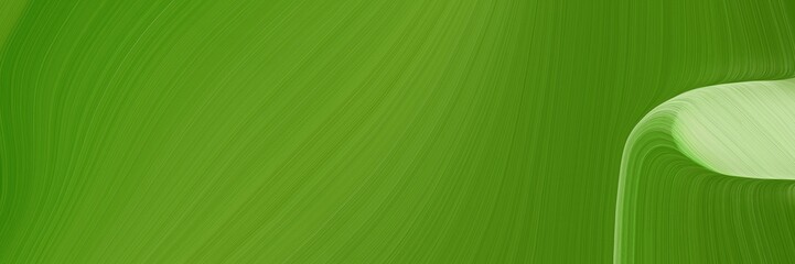 Leinwandbilder - elegant colorful horizontal canvas with dark green, ash gray and moderate green colors. fluid curved flowing waves and curves