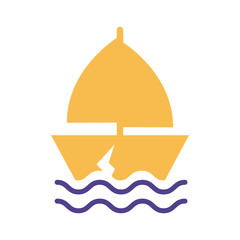 Sticker - travel in boat insurance silhouette style icon