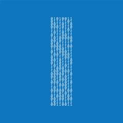 Sticker - Letter I made from binary code digits. Technology background