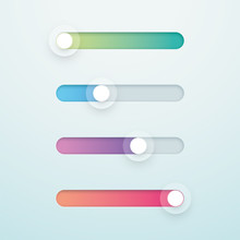 Slider Bar Infographic Colorful Vector Elements Set