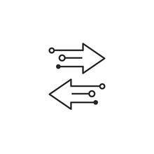 Transfer Arrows Outline Icon. Vector