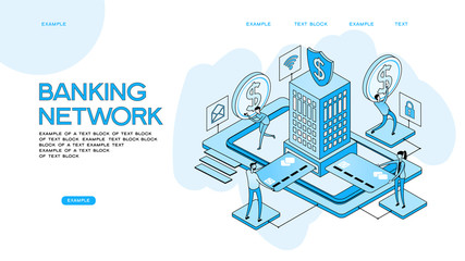 Wall Mural - people using computer for online banking and accounting. mobile banking. web concept for online bank